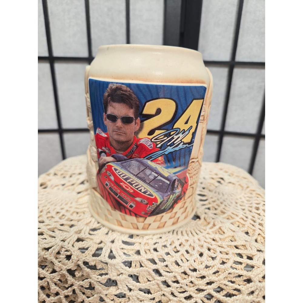 Vintage Jeff Gordon 24 NASCAR Ceramic Beer Stein 1997 JG Motorsports Collectible